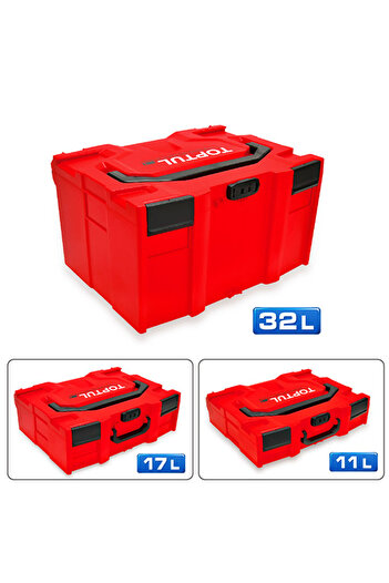 TOPTUL Tool box TBBE0502, interconnectable, dimensions 456x372x115 mm, volume 11 liters, with handle