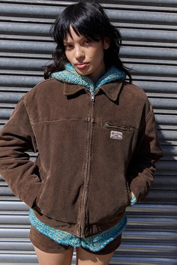 september island Brown Color Corduroy Full Fit Coat Jacket