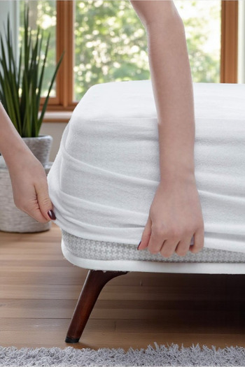 VESSİNOHOME Mattress Mattress Fitted White Cotton Water Liquid Proof Mattress Protector Single Double Anti-Sweat Mattress Mattress Protector