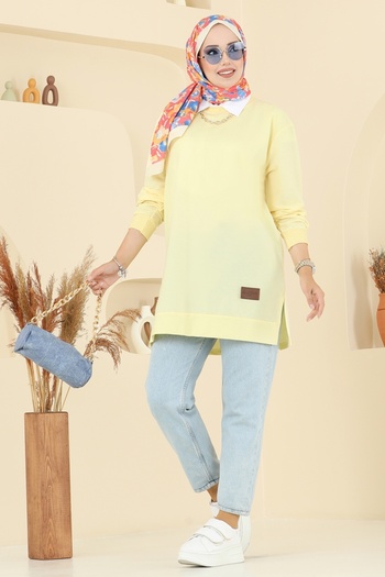 ModaMerve Arma Detailed Tunic 101Ozn1046-Ms Yellow