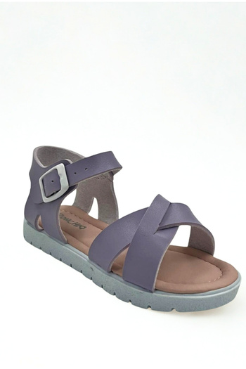 Moda Lime Girl's Baby Comfortable Open-Front Wedge Heeled Buckle Flexible Easy-To-Wear Sandals Slippers