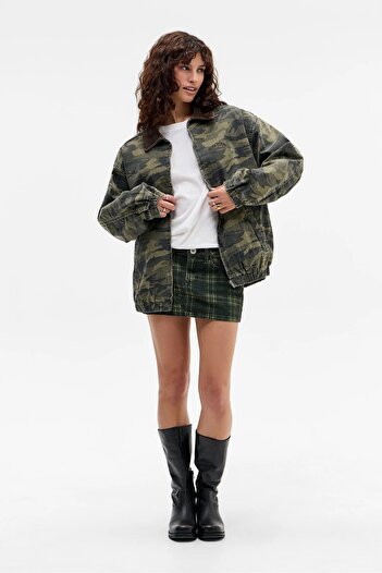 september island Camouflage Pattern Oversize Coat Jacket
