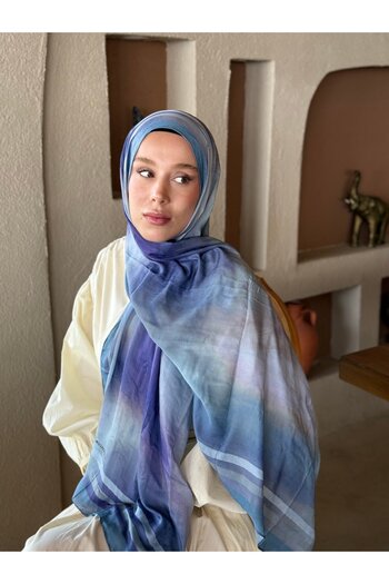 Modakaşmir Sunset Pattern Bamboo Shawl