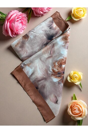 Lavena scarfs Spring Series Floral Pattern Cotton Digital Soft Shawl - Tile