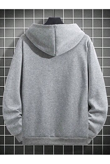 Mythologie Charlie Luciano Design Winter Sweatshirt - Gray Printed Oversize Hoodie