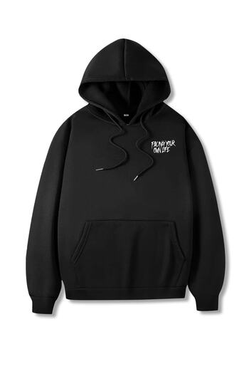 Mythologie Φούτερ με κουκούλα Unisex Black Look Straight Print Oversize
