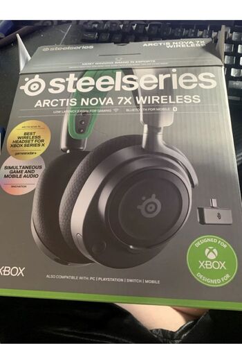 SteelSeries - سماعة الألعاب اللاسلكية Arctis Nova 7X فوق الأذن لأجهزة Xbox Series X|S و Xbox One - لون أزرق