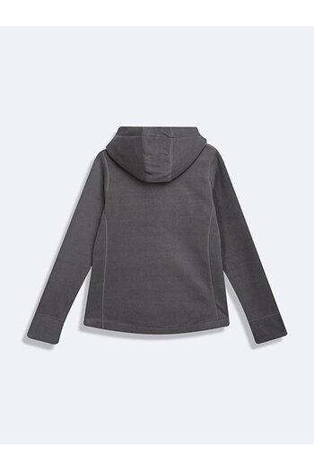 Ltb Regular Hooded Fleece Straight Fit Gray Sweatshirt with Zipper