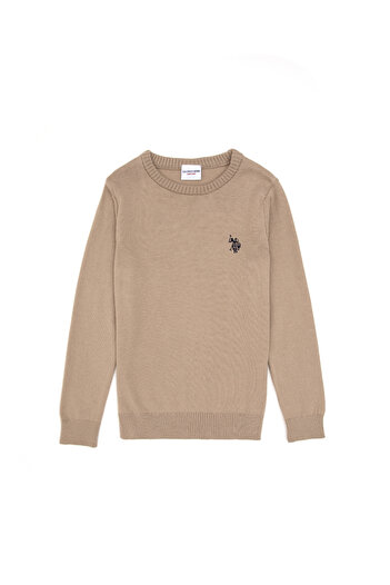 U.S. Polo Assn. Boy's Light Khaki Basic Sweater 50315586-Vr183