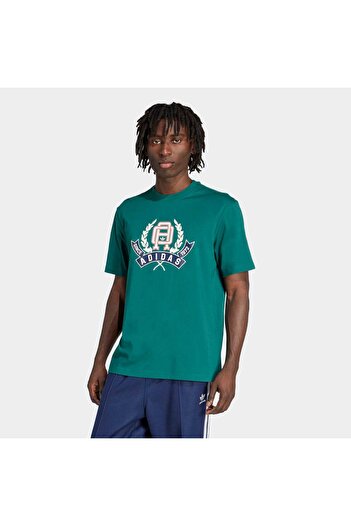 adidas Men's Green T-Shirt Graphic Lo Ss t Jx8161