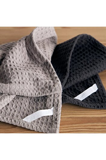 Generic Washed Waffle 2-Piece Kitchen Towel Set - 45x65 cm