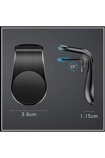 Flippy Car Mount with Neodymium Magnets for Phone, Tablet, GPS, Vent Clip, Black