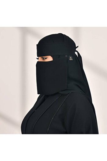 HAWRAA Short Niqab with One Elastic and Tie Closure