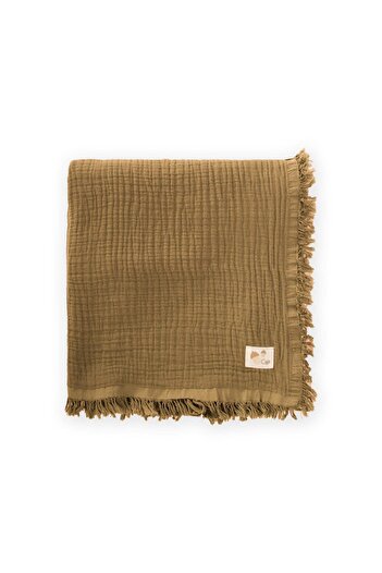 Cigit Four Layer K. Tasseled Blanket 80X120 cm Mustard Yellow