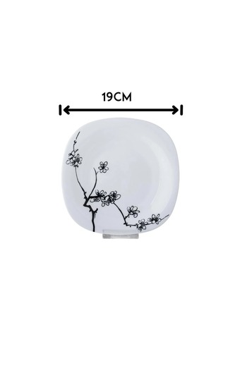 ORIAN Arcopal round dessert, breakfast and fruit serving plates set, 6 pieces, 19 cm