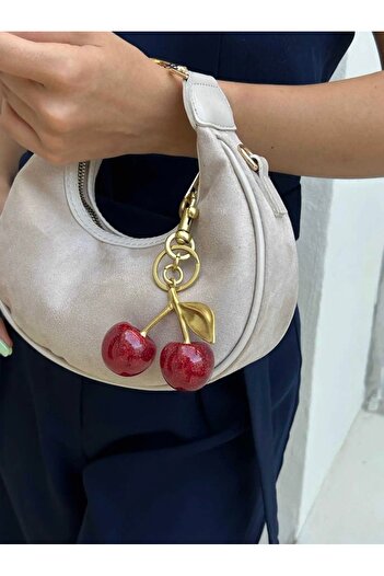 grand coco Women's mink suede hand and shoulder bag with charm gift.