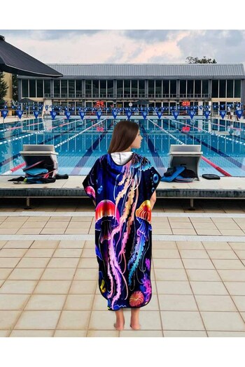 sporsuit Μπουρνούζι με κουκούλα Aquaflow Unisex Towel Poncho για προπόνηση κολύμβησης στην πισίνα και στη θάλασσα