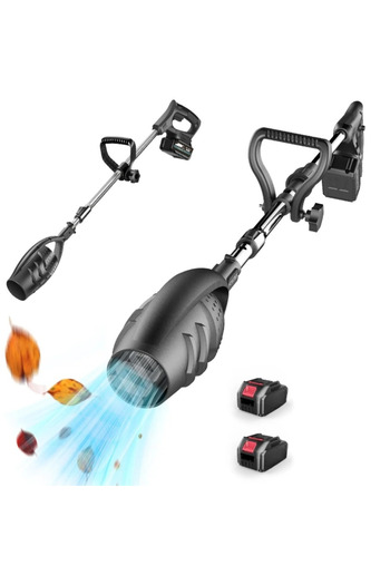 TodayShop Professional Turbo Leaf Blower 1050W, 2 Batteries 88V and Charger, Maximum Power and Mobility
