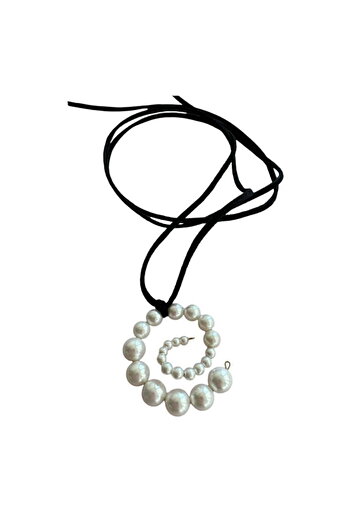 ohmygod jewelry 925 Silver 925 silver choker necklace with pearls and string – Azul
