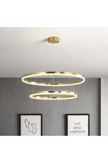 Alista Home LED pendant chandelier with remote control CHRISTINE, 69 W, 2 Circles, Cold/Warm/Neutral light, Dimmable,
