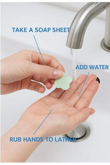 Kezban Tekstil Disposable Flower Shaped Magic Soap Paper,Portable Hygienic Hand Washing Soap 1 Pack