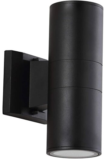 GLOWARE Outdoor LED Wall Light, Up/Down 2x10W, IP65 Waterproof, Black, Daylight, GLO-WLC2X10DL