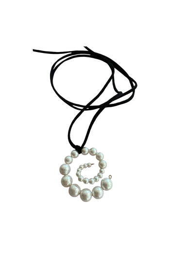 ohmygod jewelry 925 Silver 925 silver choker necklace with pearls and string – Azul
