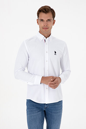 U.S. Polo Assn. Men's White Long Sleeve Shirt 50317249-Vr013