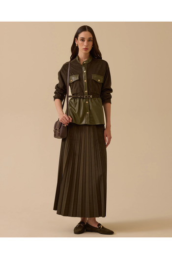 SCL Pleated Suede Skirt