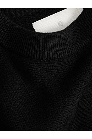 Jack & Jones JPRBLAMILANO tricotat cu cusături, cu gât rotund, negru