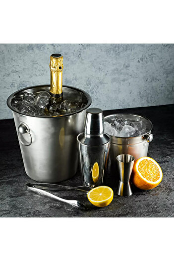 Kinghoff KH 1389 Cocktail Set, 4 pieces, Measuring Cup, Tongs, Stainless Steel