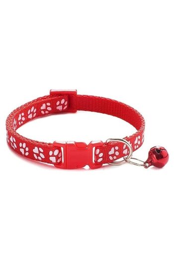 General Store Zgardă reglabilă cu clopoțel pentru pisici și câini, 21-35 cm, roșie