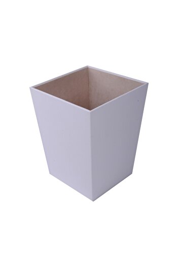 Makroofis Leather Covered Table Top Office Trash Can |   Stylish and Decorative Small Trash Can – 10 Colors