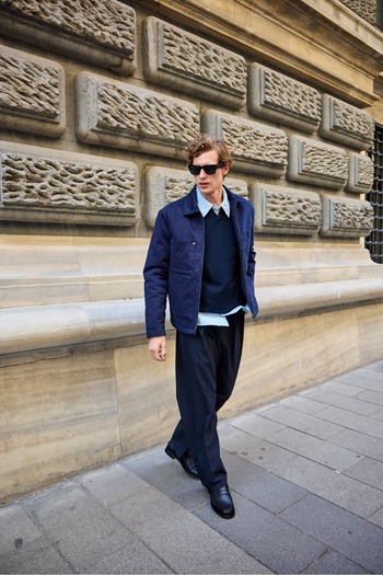 Danger Cotton Men's Coat Navy Blue Jacket
