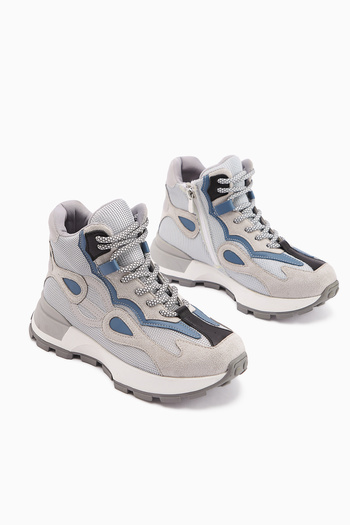 Limoya Emma Gray Suede Detailed Lace-Up Women's Sports Boots