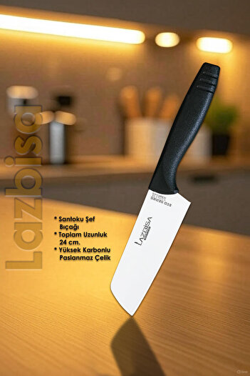 LAZBİSA Eco Serisi Mutfak Bıçak Santaku Şef Bıçağı Et Ekmek Sebze Salata Günlük Kullanım Şef Bıçağı HDS-13