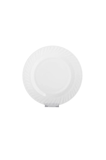 ORIAN Arcopal white round striped flat dinner plate set, 6 pieces, size 25 cm