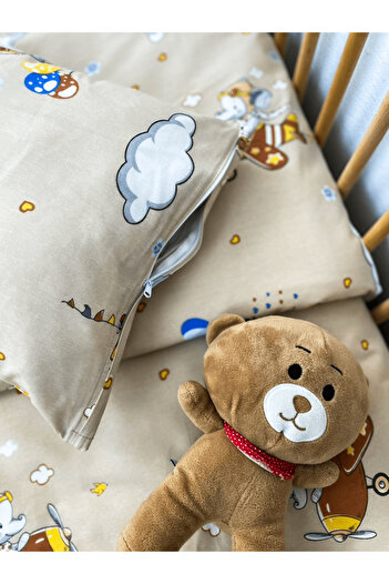 Ozz Baby 70% Cotton 30% Polyamide Fitted Sheet 60X120 & Pillowcase & Pillow Inner Liner 35X45Cm 3 Piece Set