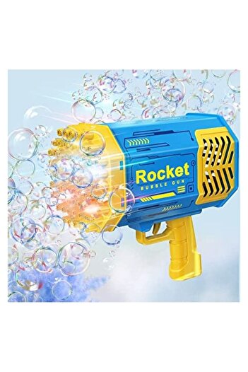 Generic Bubble Rocket Shooting Gun, 69 Hole Bubble Shooter with Colored Lights