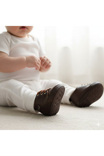 Babexi Newborn Leather Convers Sole Baby Booties