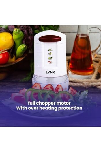 LYNK Electric Chopper 400W by Lynx | 4 Blades for Fast Vegetable Cutting | Stainless Steel | Easy to Use,