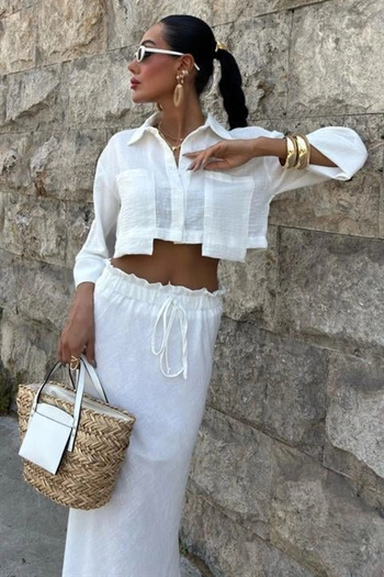 DEAG Crop shirt and pleated skirt design set 10201