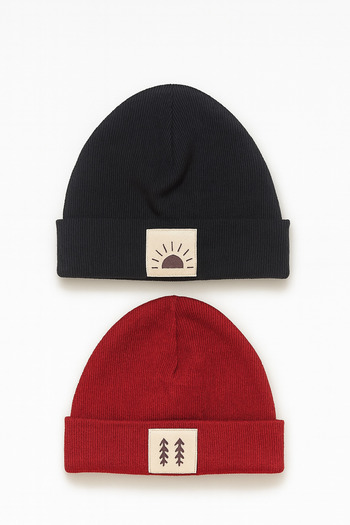anna sofie New 1-5 Years Old 2-Piece Ribbed Beanie Set