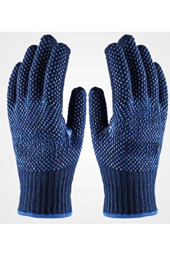 Generic Blue Dotted Hand Gloves - 12 Pair Pack
