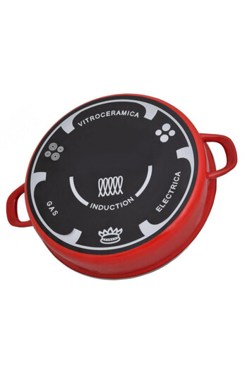 rosberg Oven and hob tray R51222A26, 26 cm, Marble coating, Induction, Red