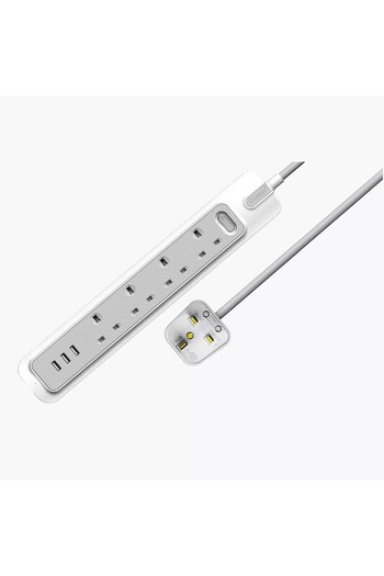 genric Rafeed 2990W 4-Gang UK Type Power Extension Socket with 3 USB Ports