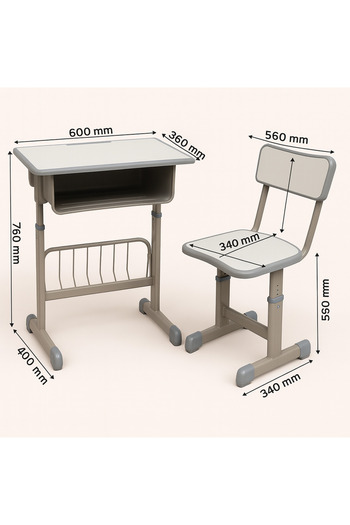 rexa Kids Study Desk and Chair Set – Pink & Beige