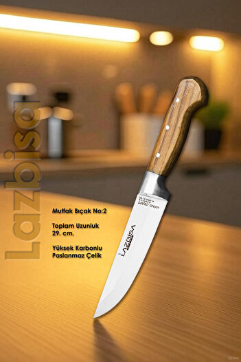 LAZBİSA Hand Craft Mutfak Bıçak Seti Et Ekmek Sebze Salata Börek Bıçağı 4 Lü Set HDS-32