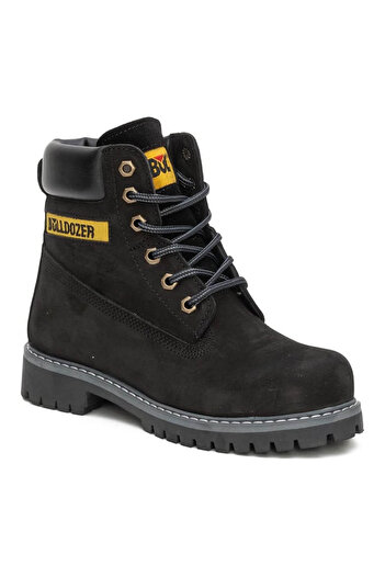 Bulldozer Genuine Leather Nubuck Black Women's Boots & Booties 240602