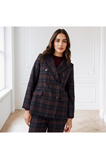 Iconic Checked Peak Lapel Jacket